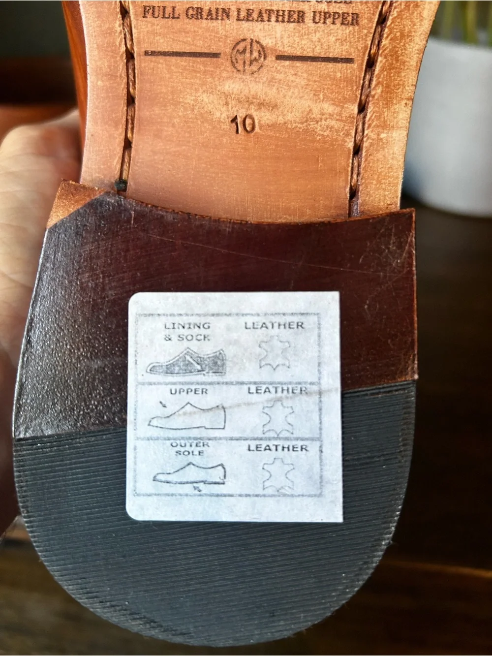 Hand-Patina Leather Whole Cut Oxford Dress Shoes - Cognac